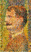 Georges Seurat Detail from La Parade  showing pointillism France oil painting artist